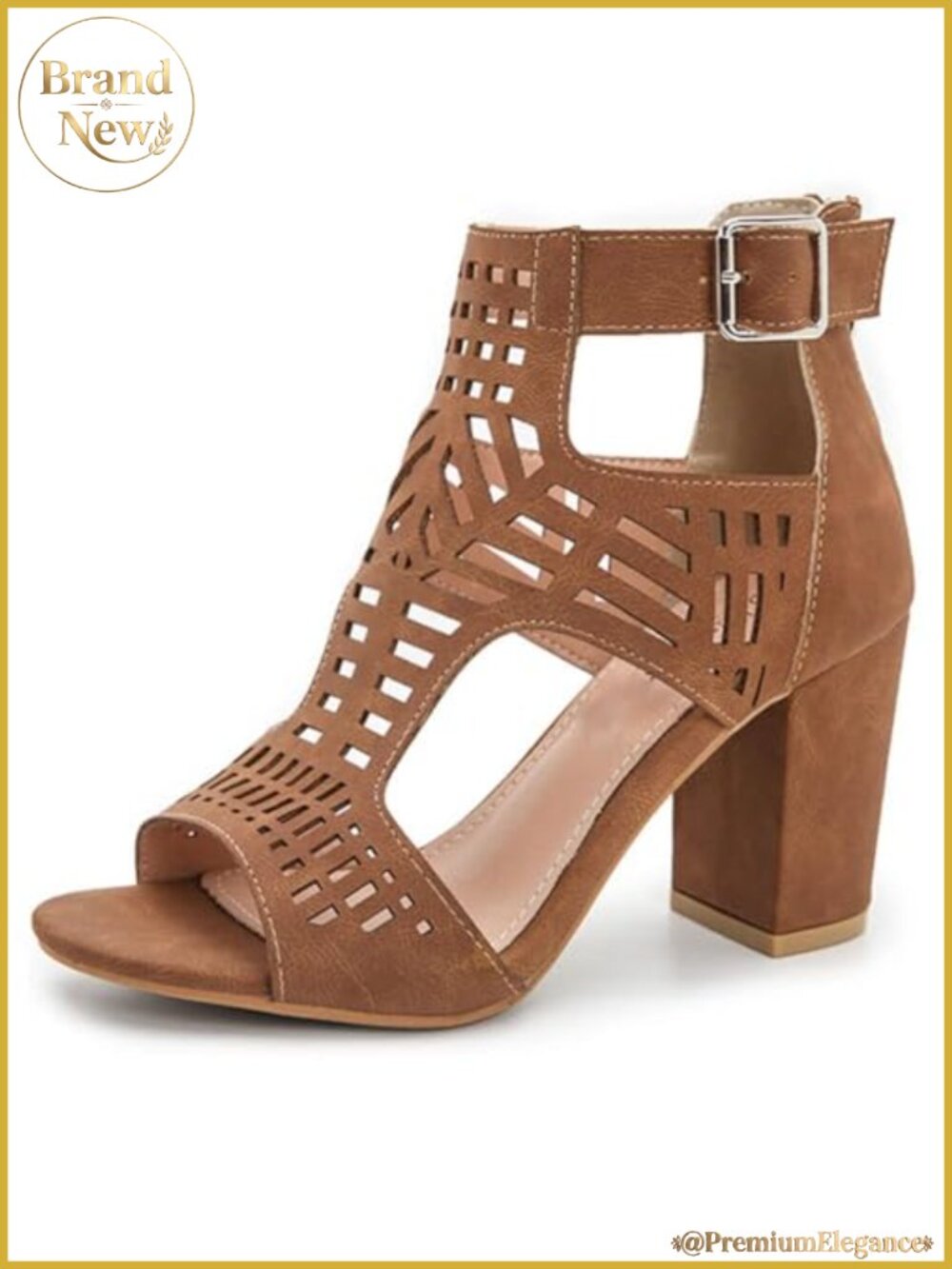 Womens Heeled Sandals Faux Suede Block Heel Open Toe Summer Wedge Zip